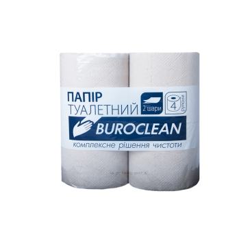  Папір туалетний макулатурний "Buroclean", 4 рулона, сіра