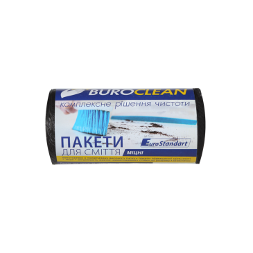 Пакети для сміття 35л/30шт, Eurostandart, міцні, чорні,11мкм, ПВД (LDPE), BuroClean EuroStandart