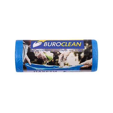 Пакети для сміття 35л/30 шт, сині, 500х600мм, 8мкм, ПНТ (HDPE), BuroClean EuroStandart