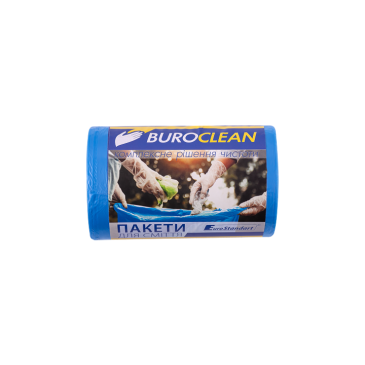 Пакети для сміття 35л/100 шт, сині, 500х600мм, 8мкм, ПНТ (HDPE), BuroClean EuroStandart