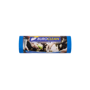  Пакети для сміття 120л/10 шт, 700х1050мм, міцні, сині, 21мкм, ПВТ (LDPE), BuroClean EuroStandart