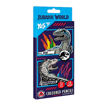 Олівці кольорові YES 12 шт 24 кол Jurassic World