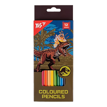 Олівці кольорові Yes 12 кольорів Jurassic World хакі