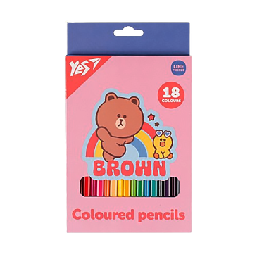 Олівці кольорові Yes 18 кольорів Line Friends Choco and Sally
