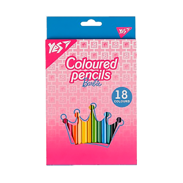 Олівці кольорові Yes 18 кольорів Barbie рожевий