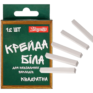 Крейда біла шкільна 1Вересня квадратна 12 шт