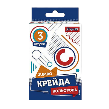 Крейда кольорова 1Вересня Geometry JUMBO 3 шт