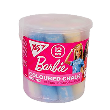 Крейда кольорова YES кругла у відрі JUMBO 12 шт Barbie