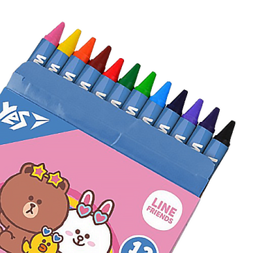 Набір воскових олівців YES 12 шт Line Friends
