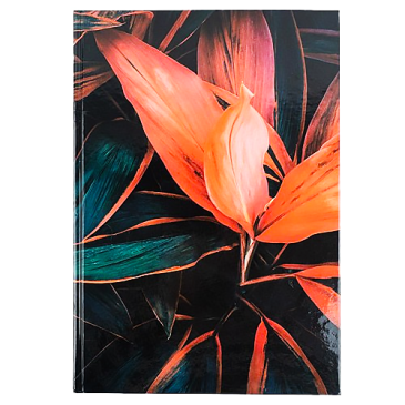 Книга для запису А4, 192 арк. клітинка, Flora, поморанчева