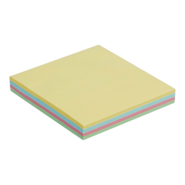 Блок паперу для нотаток PASTEL, 76х76 мм, 4 кол. по 25 арк.
