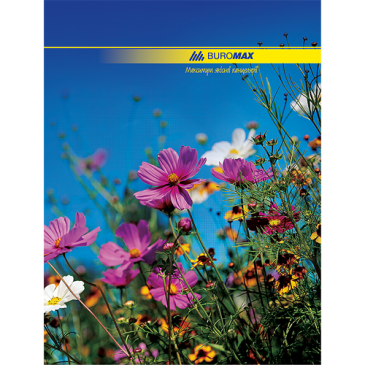 Книга для запису А4, 96 арк. клітинка, UKRAINE квіти асорті