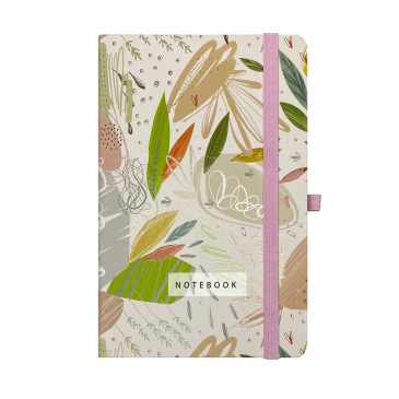 Книжка записна FELICITY, на гумці, 96 арк., кліт., бежева