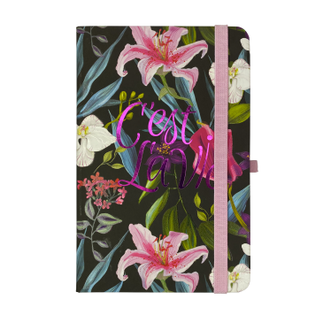 Книжка записна TROPICAL, на гумці, 96 арк., кліт., чорна