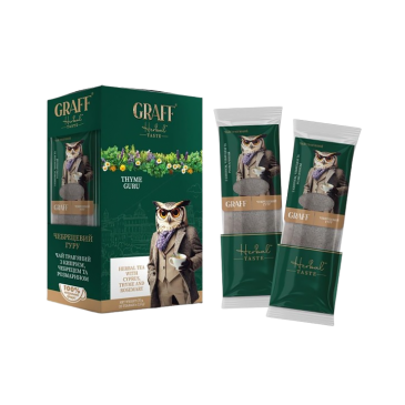 Чай трав'яний 30 г (2г*15), кадді-пакет, «Thyme Guru»/«Чебрецевий гуру» GRAFF