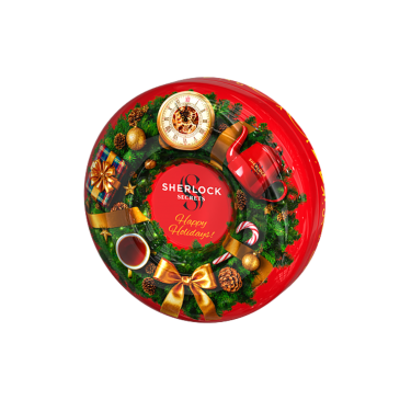 Чай чорний листовий 80г "Happy Holidays", Sherlock Secrets червона