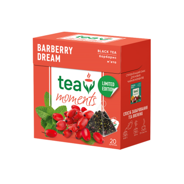 Чай чорний з барбарисом та м'ятою 1.8г*20, пірамідки, "Barberry Dream", Tea Moments